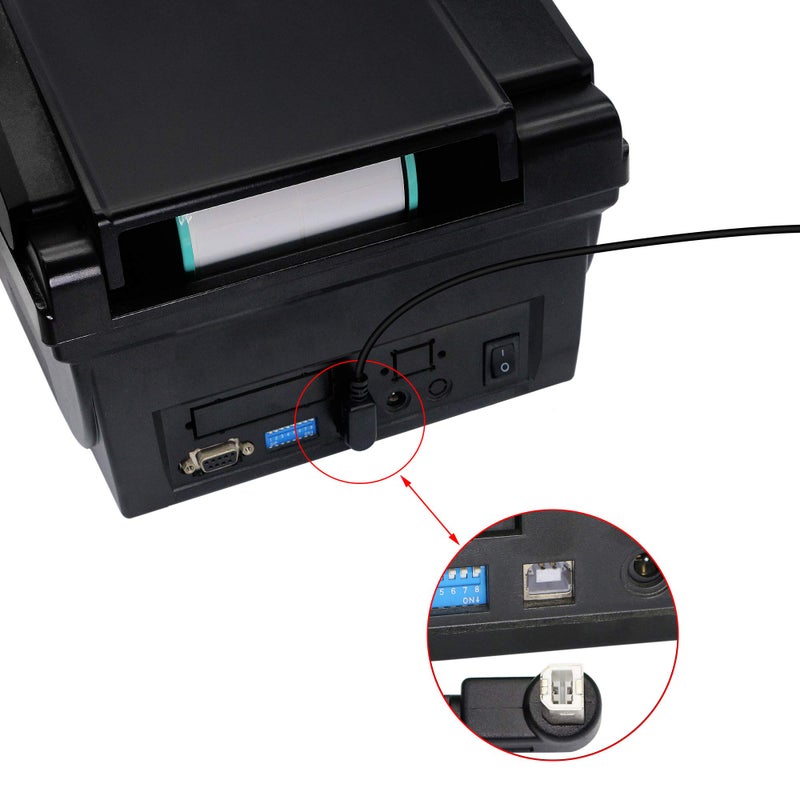 SinLoon USB 2.0 Type-B Printer Cable, 2-Pack USB B Female to Type B Male (90 Degree Down) Printer Short Extension Cable for Scanner, Mobile HDD and More (Down 2) - Image 5